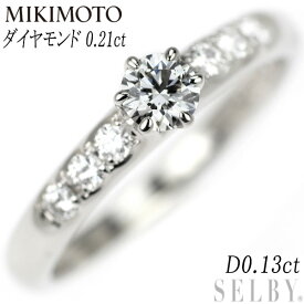 【中古】 ミキモト Pt950 ダイヤモンド リング 0.21ct D0.13ct SELBY 送料サービス MIKIMOTO
