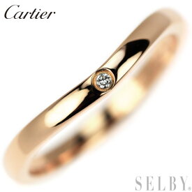 【中古】 カルティエ K18PG ダイヤモンド リング バレリーナカーブ 49号 SELBY 送料サービス Cartier