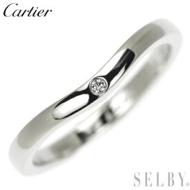 【中古】 カルティエ Pt950 ダイヤモンド リング バレリーナカーブ 47号 SELBY 送料サービス Cartier