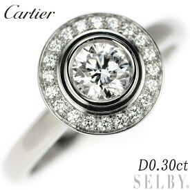 【中古】 カルティエ Pt950 ダイヤモンド リング 0.30ct ダムール 47号 SELBY 送料サービス Cartier