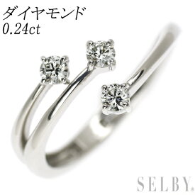 【中古】 K18WG ダイヤモンド リング 0.24ct SELBY 送料サービス