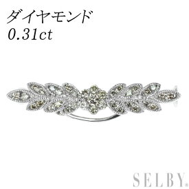 【中古】 K18WG ダイヤモンド ブローチ 0.31ct SELBY 送料サービス