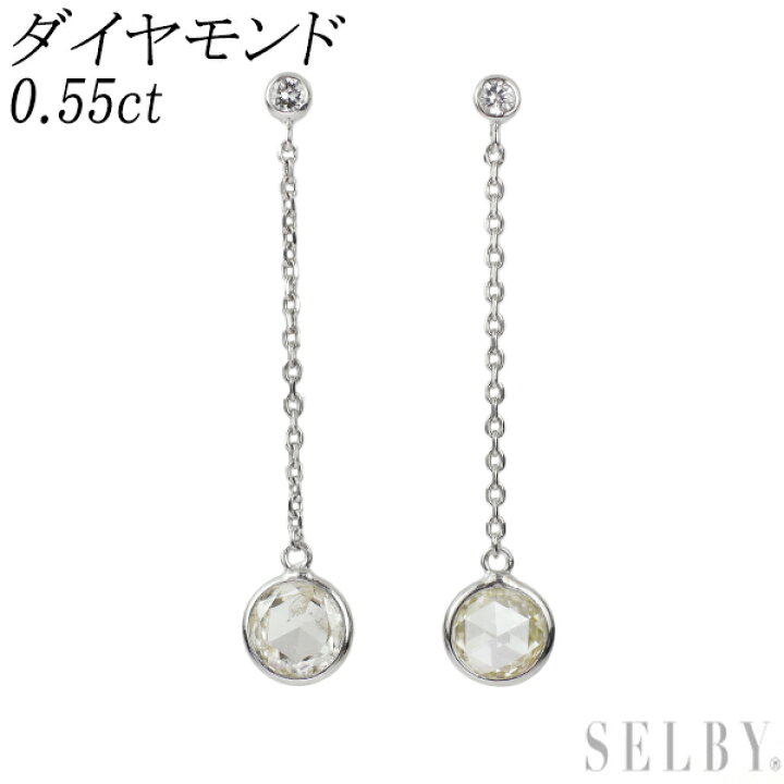 楽天市場】【中古】 Pt900 ローズカット ダイヤモンド ピアス 0.55ct 