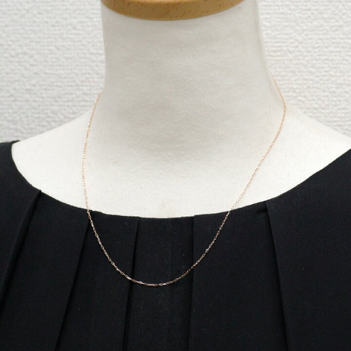 楽天市場】新品 K18PG チェーン ネックレス ～45cm カクアズキ 0.29mm  