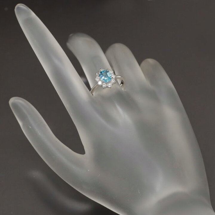楽天市場】【中古】 Pt900 ブルージルコン ダイヤモンド リング 1.50ct 