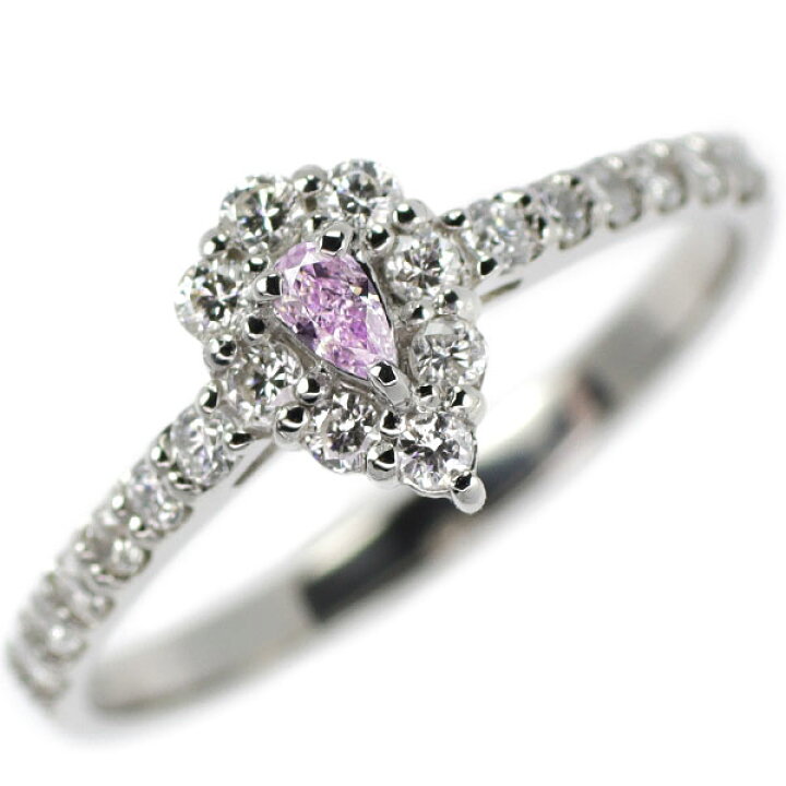 楽天市場】新品 希少 Pt950 ペアシェイプ 天然ピンク ダイヤモンド  