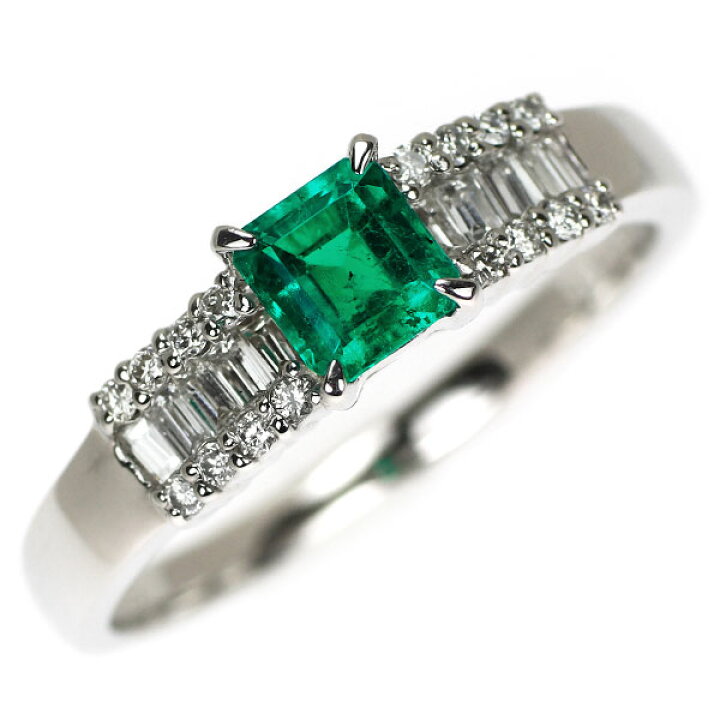 楽天市場】【中古】 Pt900 エメラルド ダイヤモンド リング 0.51ct D0 