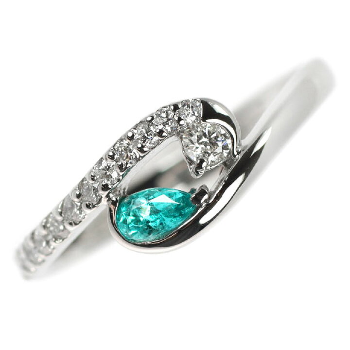 楽天市場】【中古】 Pt900 パライバトルマリン ダイヤモンド リング  