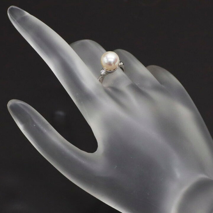 楽天市場】【中古】 Pt900 アコヤ 真珠/パール ダイヤモンド リング 径  