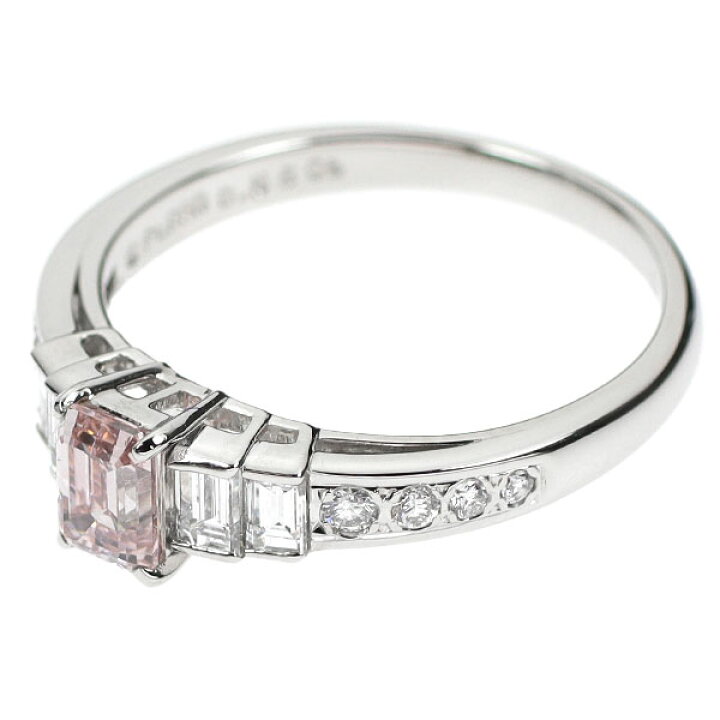 楽天市場】【中古】 ミキモト 希少 Pt950 エメラルドカット 天然ピンク  