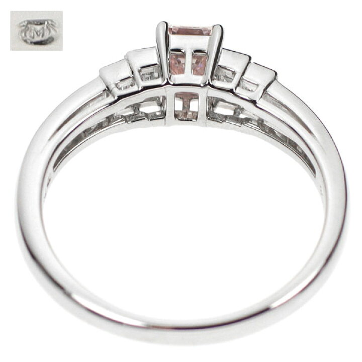 楽天市場】【中古】 ミキモト 希少 Pt950 エメラルドカット 天然ピンク  