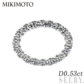 【中古】 ミキモト K18WG ダイヤモンド ピンブローチ 0.53ct SELBY 送料サービス MIKIMOTO