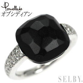 【中古】 ポメラート K18WG オブシディアン ダイヤモンド リング カプリジェット SELBY 送料サービス