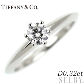 【中古】 ティファニー Pt950 ダイヤモンド リング 0.32ct ソリティア SELBY 送料サービス Tiffany