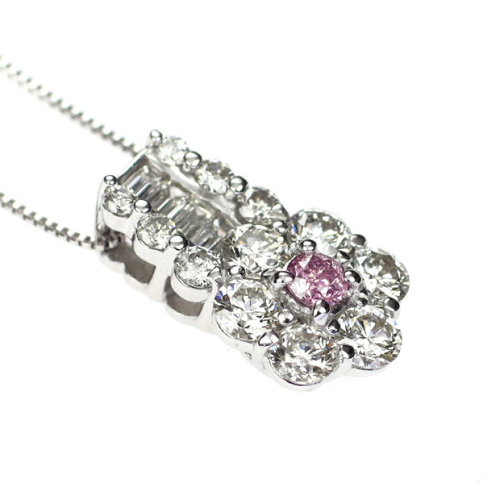 楽天市場】【中古】 K18WG 天然ピンクダイヤモンド ペンダント  