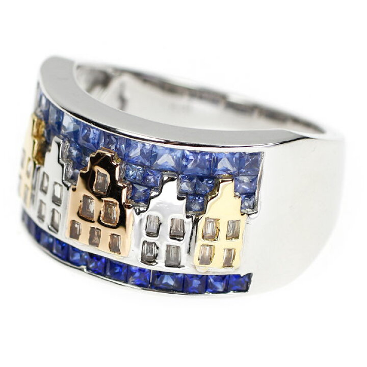 楽天市場】【中古】 K18YG/WG/PG サファイア ダイヤモンド リング 1.43  