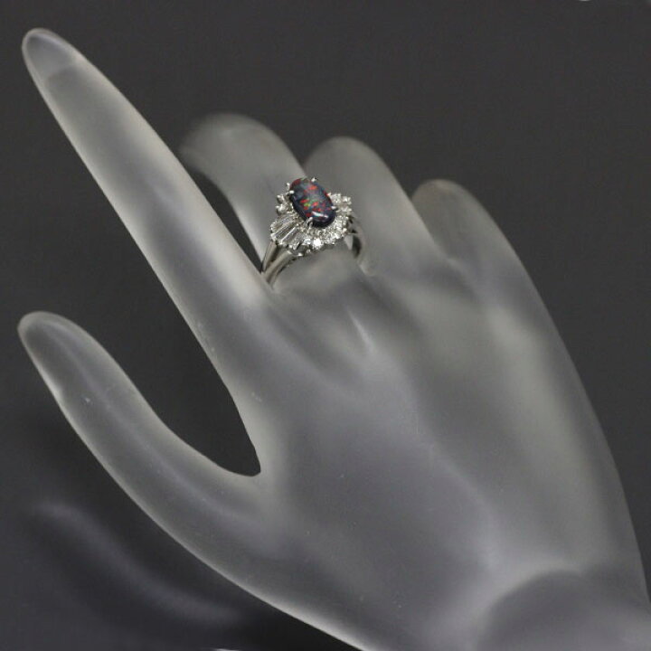 楽天市場】【中古】 三越 Pt900 ブラック オパール ダイヤモンド  