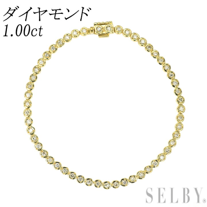 楽天市場】【中古】 K18YG ダイヤモンド テニス ブレスレット 1.00ct 