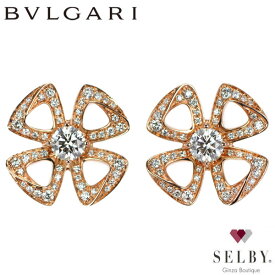 【中古】 ブルガリ K18PG ダイヤモンド ピアス フィオレヴァー 《セルビー銀座店》SELBY 送料サービス BVLGARI