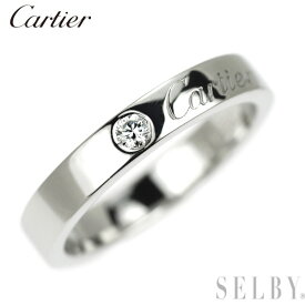 【中古】 カルティエ Pt950 ダイヤモンド リング Cドゥ エングレーブド 47号 SELBY 送料サービス Cartier