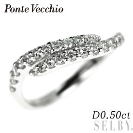 【中古】 ポンテヴェキオ K18WG ダイヤモンド リング 0.50ct SELBY 送料サービス Ponte Vecchio