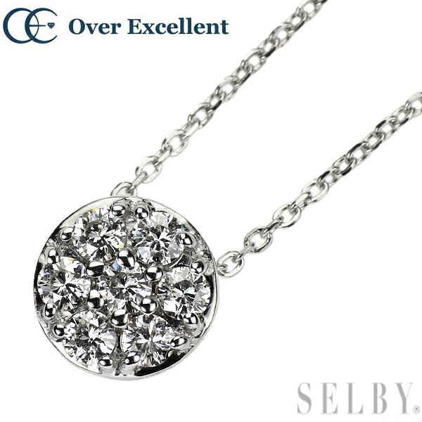 【中古】 オーバーエクセレント K18WG ダイヤモンド ペンダントネックレス SELBY 送料サービス
