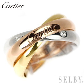 【中古】 カルティエ K18YG/WG/PG ダイヤモンド リング トリニティクラシック 51号 SELBY 送料サービス Cartier