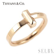 【中古】 ティファニー K18PG リング Tワンナロー SELBY 送料サービス Tiffany