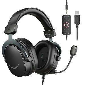�y���������zFIFINE �Q�[�~���O�w�b�h�Z�b�g 7.1�T���E���h�T�E���h �L�� 3.5mm/USB�ڑ� 50mm�h��