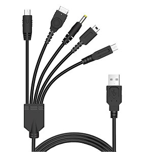 �y���������z5 in 1 USB �[�d�P�[�u�� �j���e���h�[ New 3DS(XL/LL), 3DS(XL/LL), 2DS, DSi(XL/LL), GBA SP, Wii U
