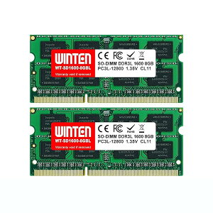 �y���������zWINTEN �m�[�gPC�p������ DDR3-1600 16GB�i8GB×2���j ��d�� 204Pin CL11 1.35V 1.5V SODIMM SDRAM
