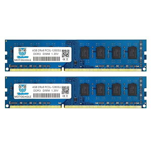 �y���������zDDR3 1600MHz PC3-12800 240 Pin DIMM 8GB (2x4GB) 2RX8 �d�� 1.35V/1.5V Non-Ecc CL11 �f�X�N�g�b�vPC�p