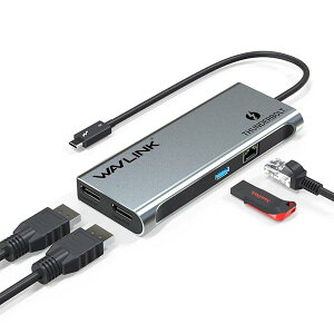 �y���������zWAVLINK Thunderbolt 3 Mini Dock �h�b�L���O�X�e�[�V����/�f���A�� 4K/�ő�5K �f�B�X�v��