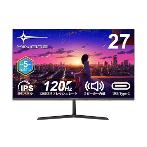 �y���������zMinifire ���j�^�[27�C���` 120Hz �t��HD 1920x1080 IPS�p�l�� �f�B�X�v���C USB-Type C/HDMI