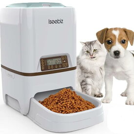 【送料無料】Iseebiz 自動給餌器 猫 犬用ペット自動餌やり機 5L大容量 1日4食で最大20日連続自
