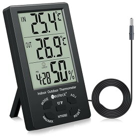 【送料無料】Neoteck 温湿度計 精度± 1℃ センサー LCDデジタル 室内外温度 室内湿度 温度計 湿
