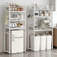 【送料無料】幅伸縮 ゴミ箱上ラック 65~85cm 冷蔵庫上ラック Housolution 耐荷重90kg キッチン棚 高