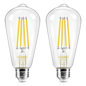 【送料無料】DiCUNO LED電球 E26口金 60W形相当 6W 電球色 エジソン電球 700lm 2700K フィラメント電