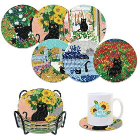 【送料無料】ダイヤモンドアート コースター キット 6個入 ダイヤモンドペインティング DIY