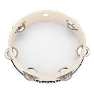 【送料無料】Musfunny タンバリン 楽器 20 Cm 木製: Tambourine 初心者用 金属製シンバル付き リズム