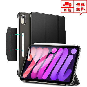 即納 iPad mini 6 アイパッド ミニ 第6世代 2021 対応 テック タブレットケース 手帳型 ダークブラック スタンド Pencil 2 オートスリープ/ウェイク対応 耐衝撃 ケース
