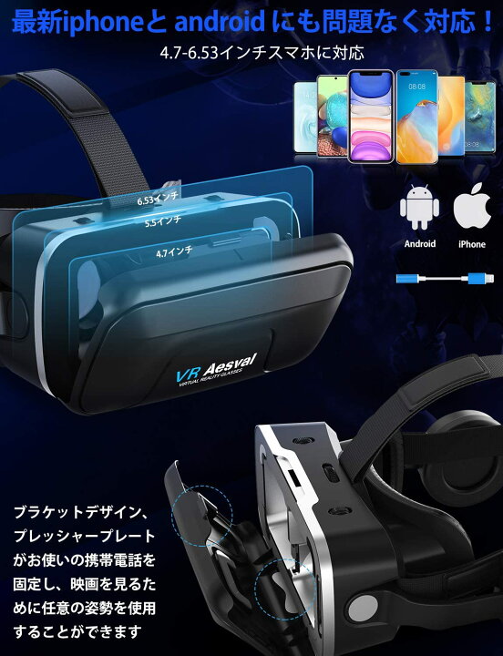 楽天市場】即納 iPhone/android スマホ対応 VRゴーグル VRヘッドセット VRヘッドマウントディスプレイ 3D ブラック 1080PHD高画質 Bluetooth : SMART PARK 楽天市場店