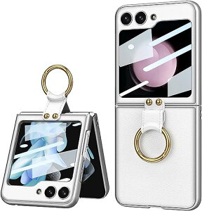 ���[ Galaxy Z Flip5 �P�[�X �V���o�[ �����O�t�� ���A�X�N���[���ی� �J���������Y�ی� �X�^���h�@�\ �C�菝�h�~ �����h�~ PC�f�� PU���U�[ �S�ʕی� ���C�����X�[�d �Ή� �M�����N�V�[ �[�b�g�t
