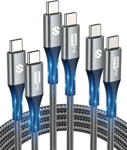 [ iPhone15 [dP[u ^CvC USB-C & USB-C P[u S2 / 3{ ubN }[d f[^] iPhone / MacBook / iPad /Google Pixel / Galaxy Ή