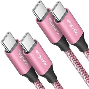 iPhone15 充電ケーブル タイプC USB-C & USB-C ケーブル 1.8m /2本 ピンク 急速充電 データ転送 iPhone / MacBook / iPad /Google Pixel / Galaxy 対応