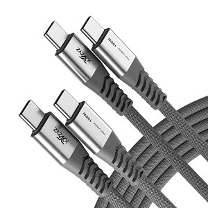 iPhone15 充電ケーブル タイプC USB-C & USB-C ケーブル 2m /2本 グレー 急速充電 データ転送 iPhone / MacBook / iPad /Google Pixel / Galaxy 対応