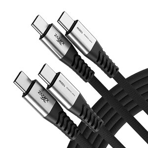 iPhone15 充電ケーブル タイプC USB-C & USB-C ケーブル 2m /2本 ブラック 急速充電 データ転送 iPhone / MacBook / iPad /Google Pixel / Galaxy 対応