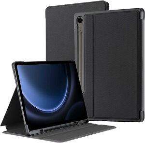 Galaxy �M�����N�V�[ Tab S9 FE 10.9�C���` / S9 FE+ 12.4�C���` �P�[�X �蒠�^ �u���b�N S �y���z���_�[�t�� �X���� �}���`����p PU���U�[ TPU �I�[�g�X���[�v�E�F�C�N�@�\ ���C�����X�[�d �^�u���b�g 