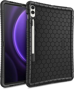 Galaxy �M�����N�V�[ Tab S9 FE 10.9�C���` / S9 FE+ 12.4�C���` �P�[�X �w�ʃP�[�X �u���b�N S �y���z���_�[�t�� �V���R�� �T�C�h�O���b�v �n�j�J���p�^�[�� �V���b�N �A�u�\�[�o�[ �^�u���b�g �J�o�[