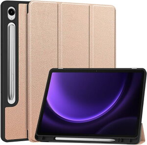 Galaxy �M�����N�V�[ Tab S9 FE 10.9�C���` / S9 FE+ 12.4�C���` �P�[�X �蒠�^ ���[�Y�S�[���h S �y���z���_�[�t�� �X���� PU���U�[ TPU �o�b�N�V�F���t�� �I�[�g�X���[�v�E�F�C�N�@�\ �O�܂�X�^��